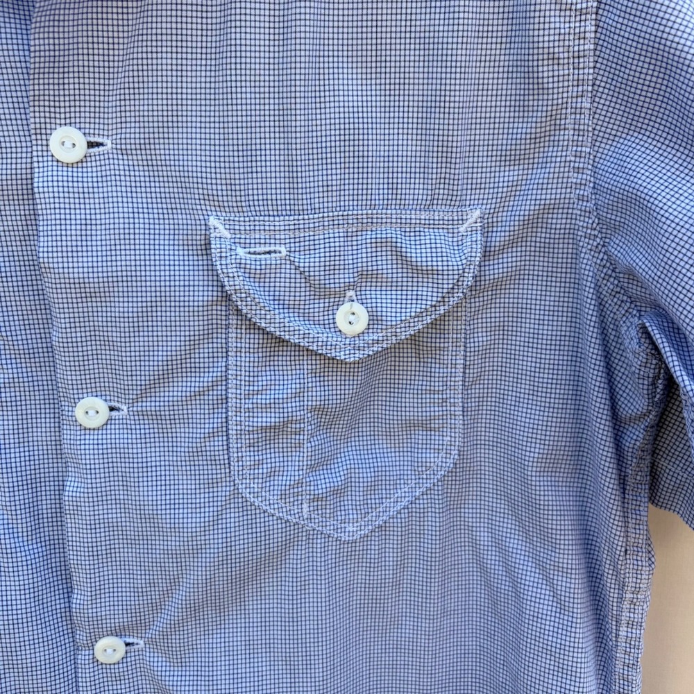 Post O'Alls Shirt‎ Mens M Blue Check Short Sleeve Button Up Workwear USA Made - Picture 6 of 8